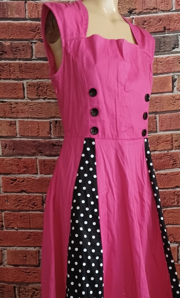 PINK PIN UP DRESS - Picture 2 of 12